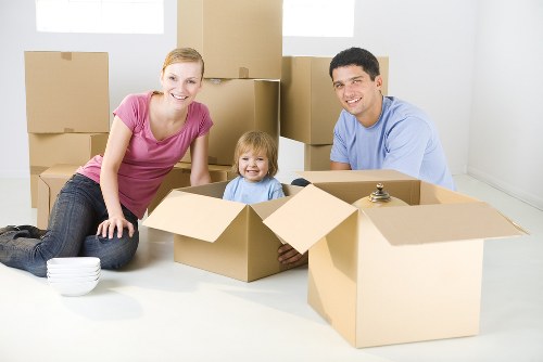 Moving van and storage boxes for a Norwood removal