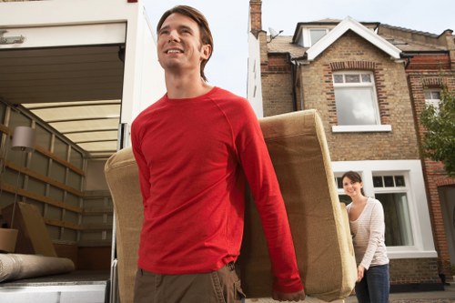 Moving team organizing boxes and furniture for a smooth relocation