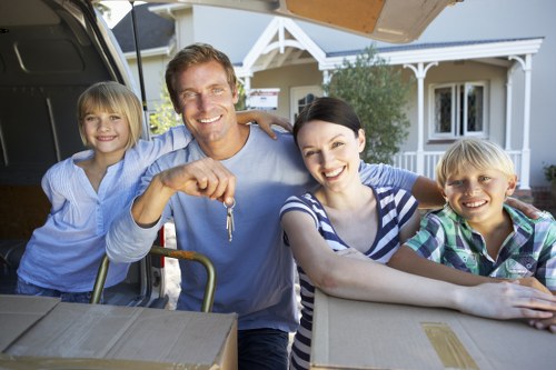 Local moving van loaded with furniture for a Norwood delivery